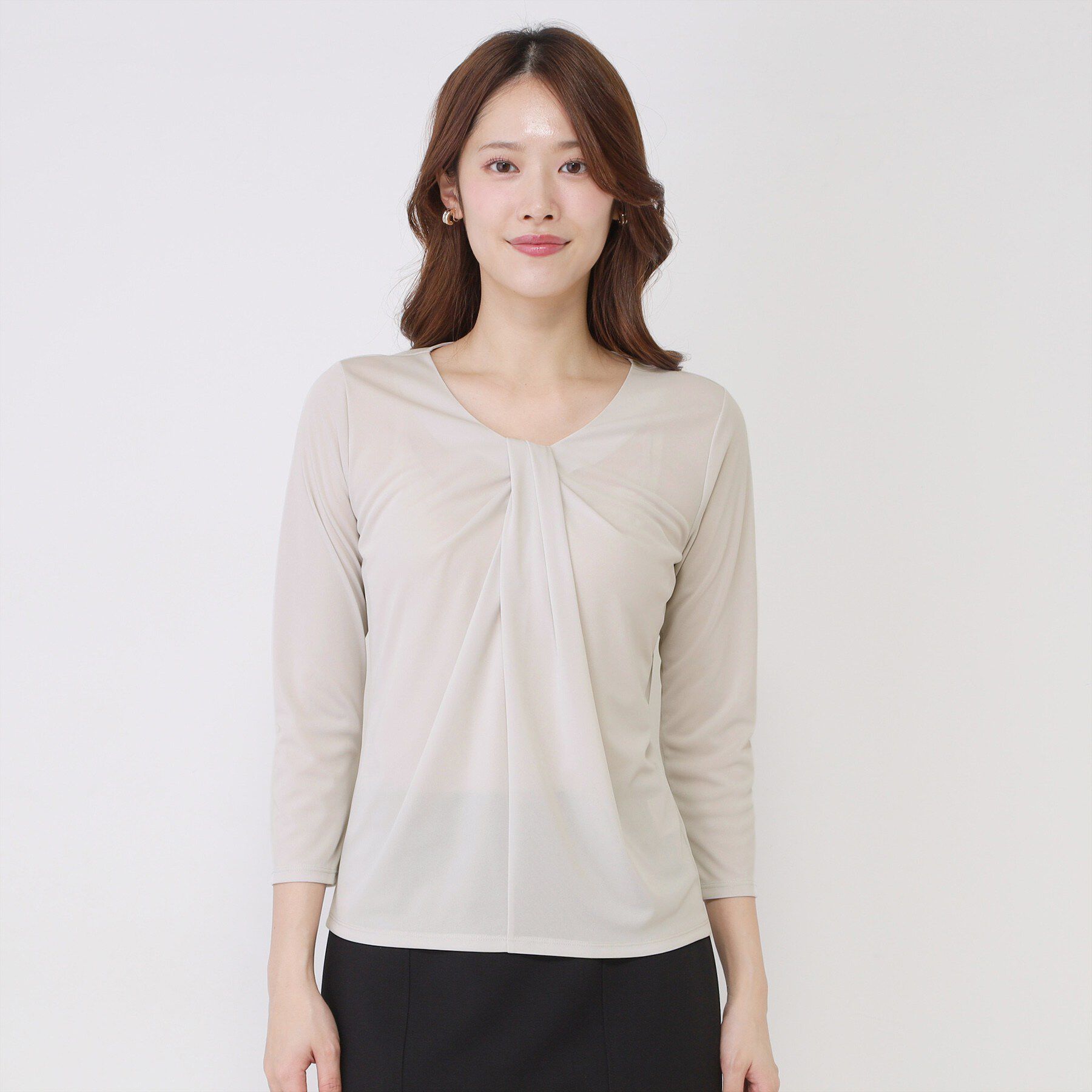 COUP DE CHANCE「【手洗い可／日本製／7分袖】しなやかな落ち感のカットソー」|Tシャツ・カットソー|