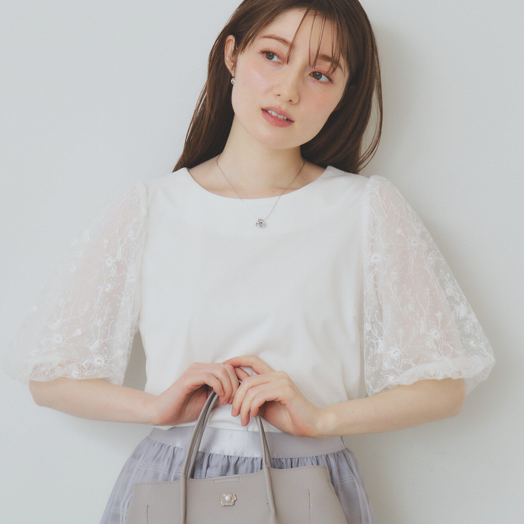 index「シアーバルーンスリーブトップス【洗濯機洗い可／接触冷感】」|Tシャツ・カットソー|アイボリー(004)