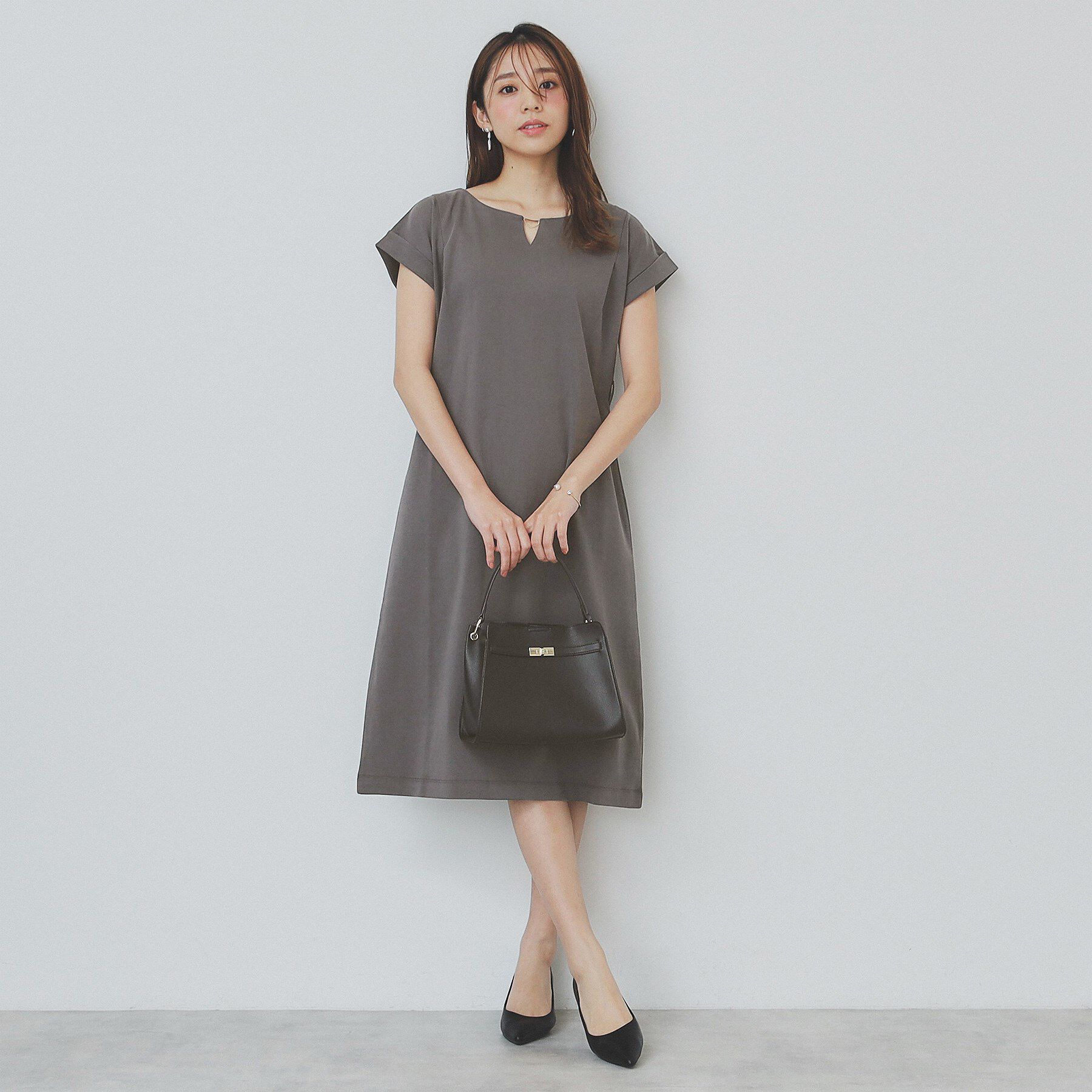 index「《5色展開／XS-3Lサイズ》Iラインシルエットワンピース【UV／接触冷感／洗濯機洗い可】」|ワンピース|