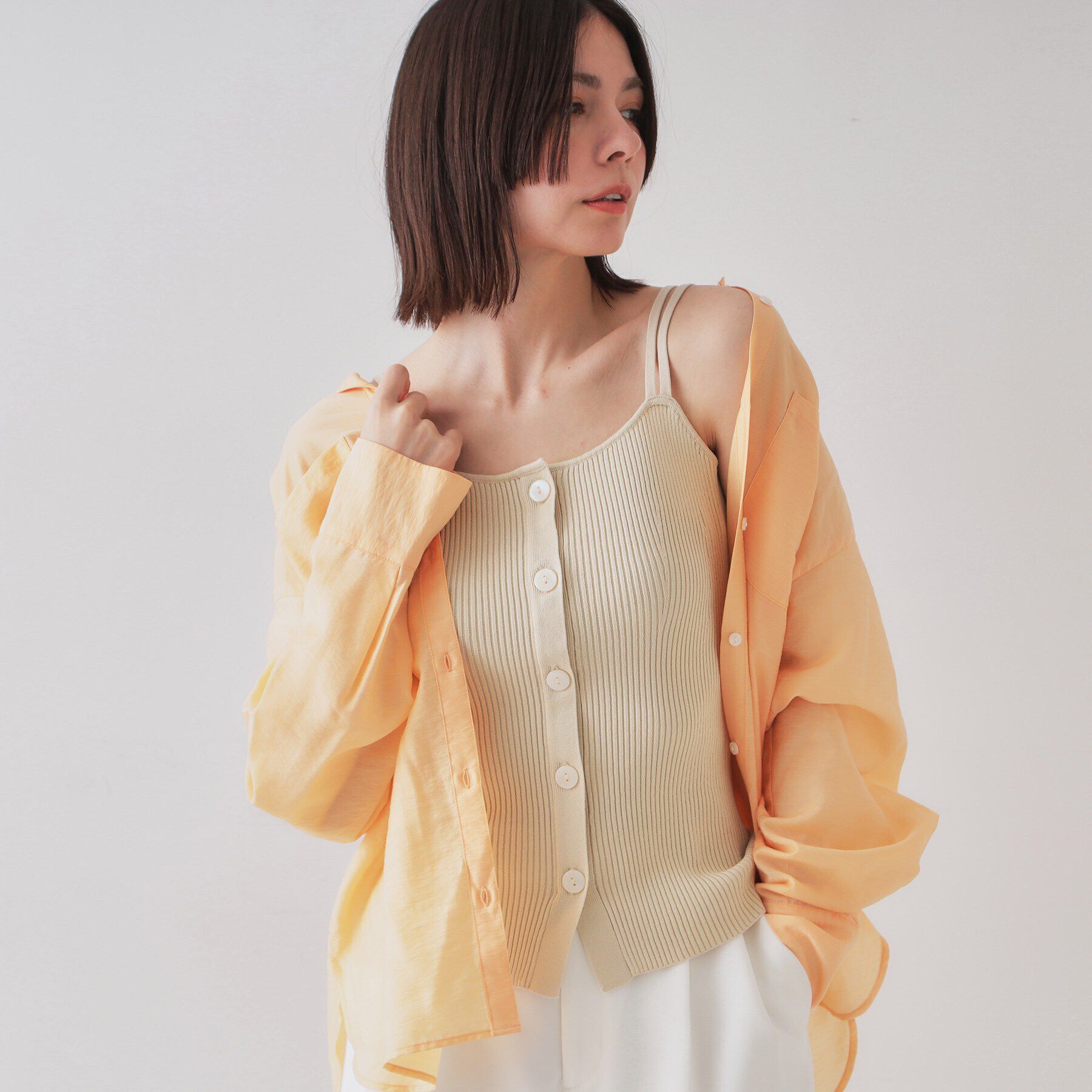 OPAQUE.CLIP「《美人百花掲載》ショートカーディガン&times;リブキャミソール【洗濯機洗い可／抗ピル】」|その他|
