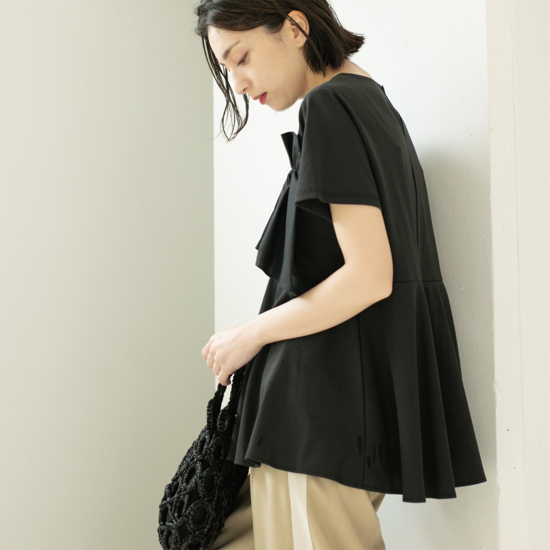 OPAQUE.CLIP「フリルドッキングペプラムトップス【接触冷感／洗濯機洗い可】」|Tシャツ・カットソー|