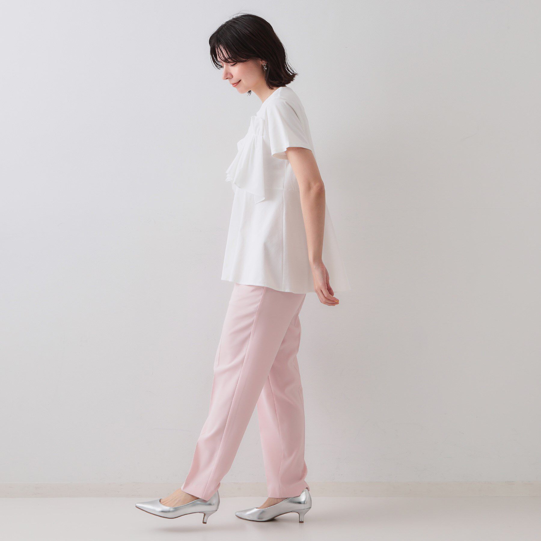 OPAQUE.CLIP「フリルドッキングペプラムトップス【接触冷感／洗濯機洗い可】」|Tシャツ・カットソー|