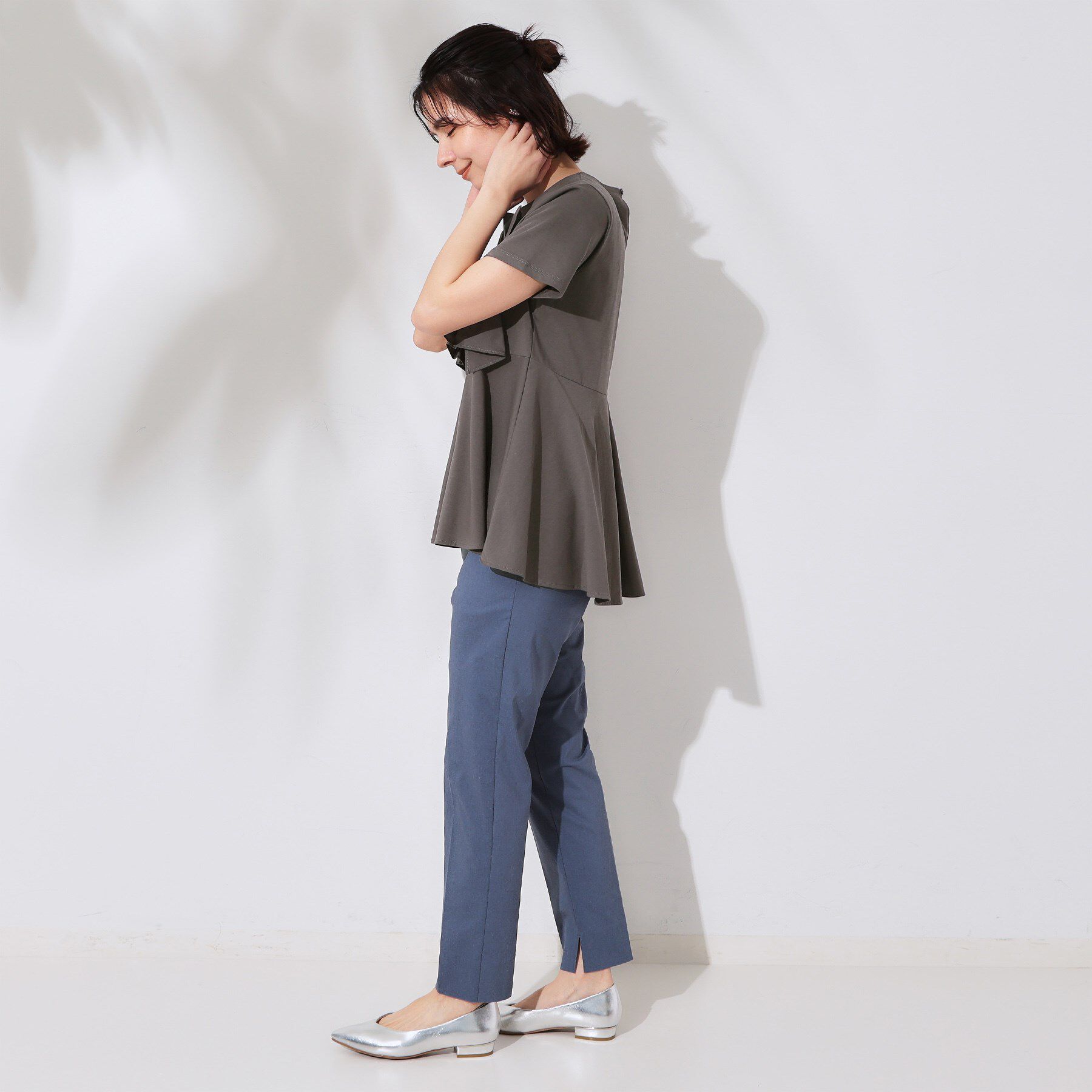OPAQUE.CLIP「フリルドッキングペプラムトップス【接触冷感／洗濯機洗い可】」|Tシャツ・カットソー|