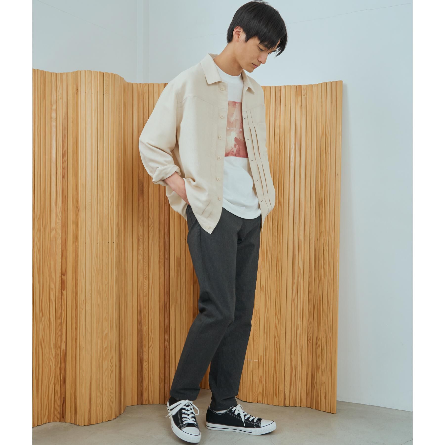 THE SHOP TK「パナマメッシュ シャツジャケット セットアップ可」|ブルゾン・スタジャン|