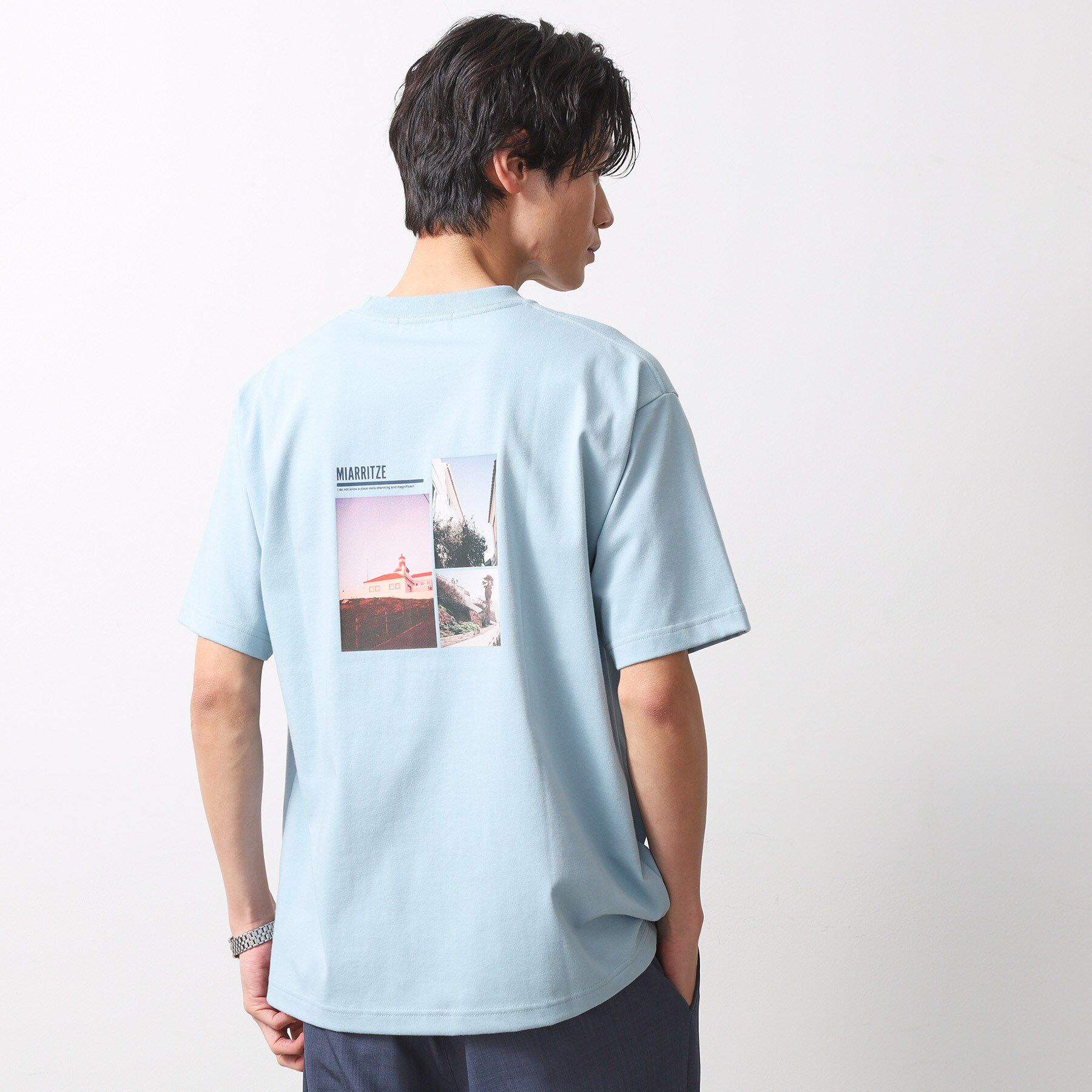 THE SHOP TK「【旅するTシャツ】フォトプリント 洗濯機OK/サスティナブル」|Tシャツ・カットソー|サックスブルー(09