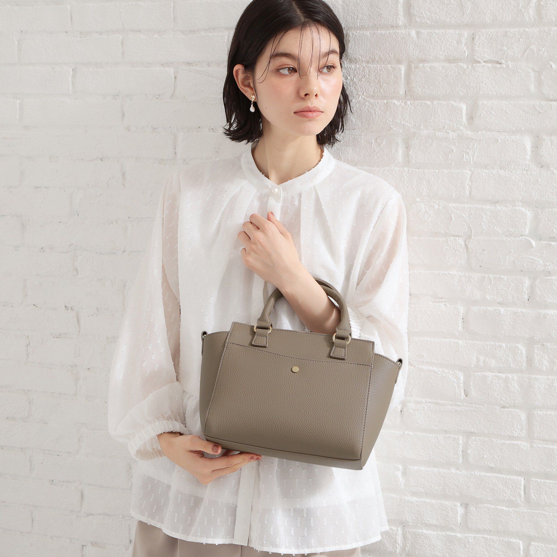 THE SHOP TK「シュリンクミドルトートBAG」|トートバッグ|トープ(054)