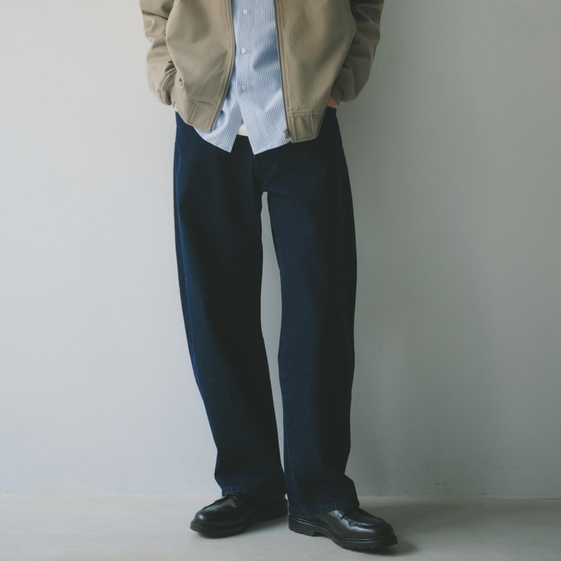 THE SHOP TK「【半歩先のオシャレ】デニムカーブパンツ　セットアップ可/洗濯機OK」|デニム|