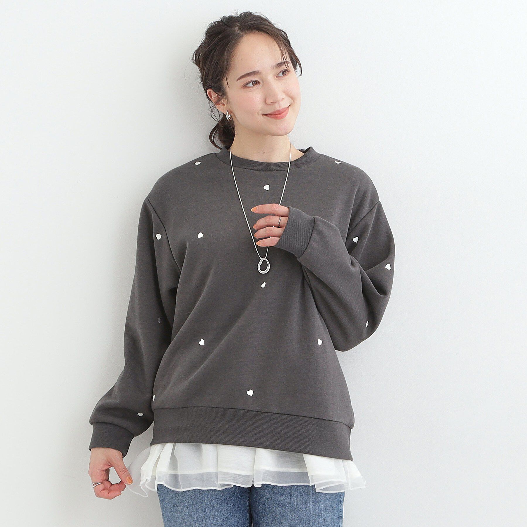 SHOO･LA･RUE「【洗濯機可】小さめ刺繍で大人見え アソート裏起毛スウェット」|パーカー|