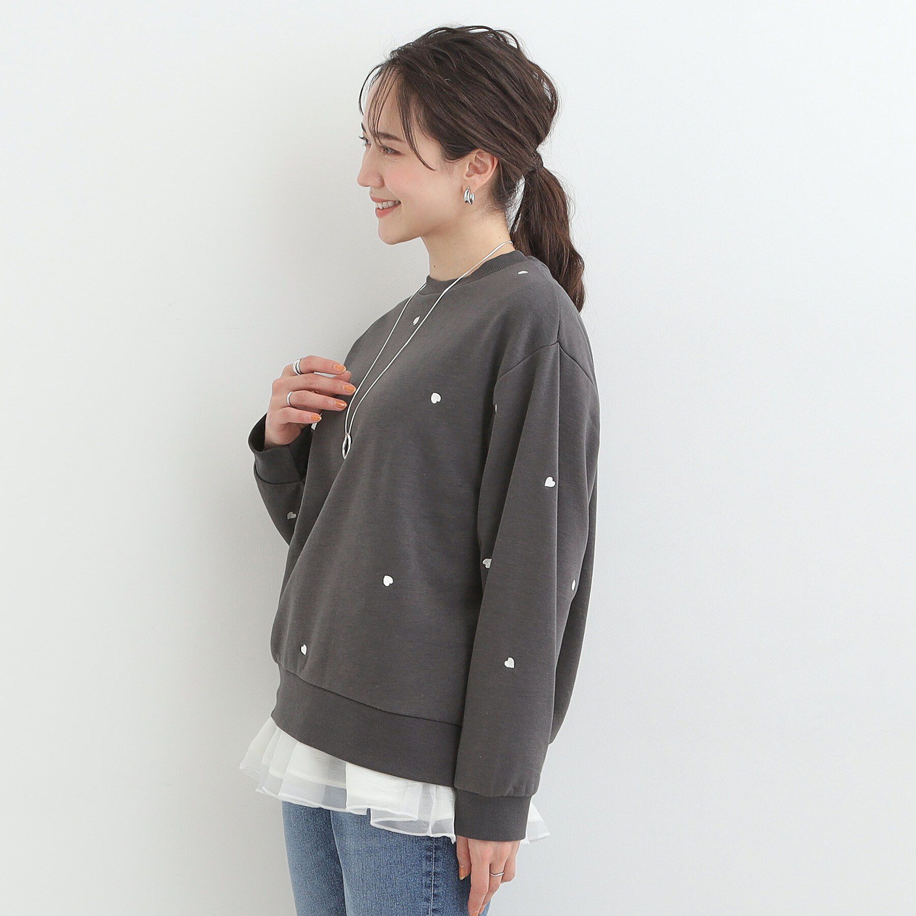 SHOO･LA･RUE「【洗濯機可】小さめ刺繍で大人見え アソート裏起毛スウェット」|パーカー|