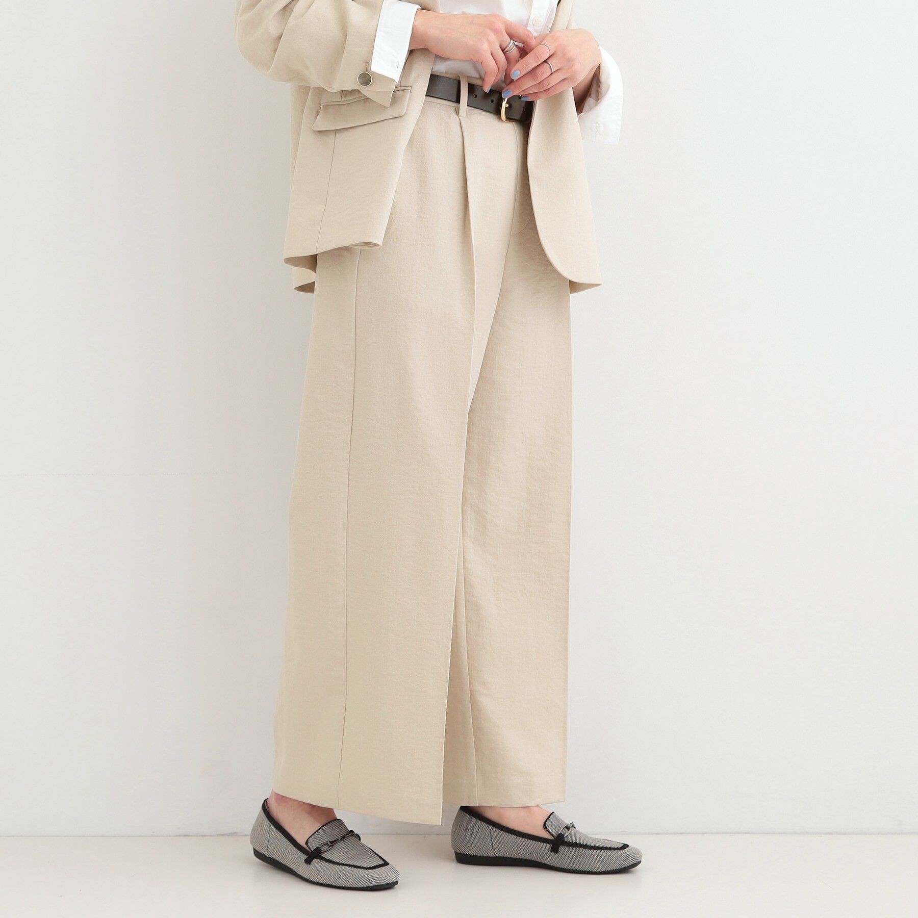 SHOO･LA･RUE「【洗濯機可/セットアップ可/UV/SS-LL】きちんとリラックス きれい見えワイドパンツ」|その他|