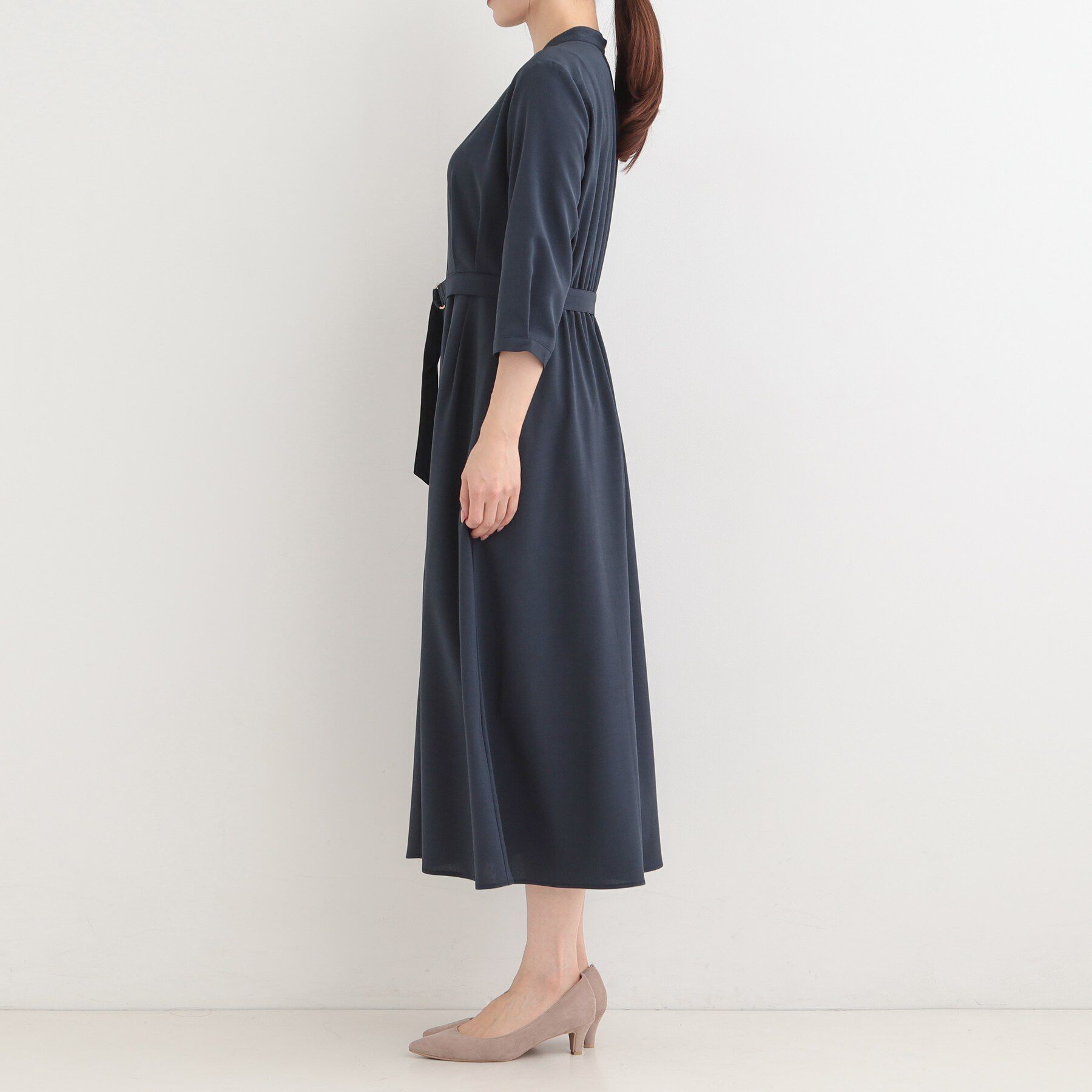 SHOO･LA･RUE「【洗濯機可/接触冷感/UV】ONOFF使える ウエストタックワンピース」|ワンピース|