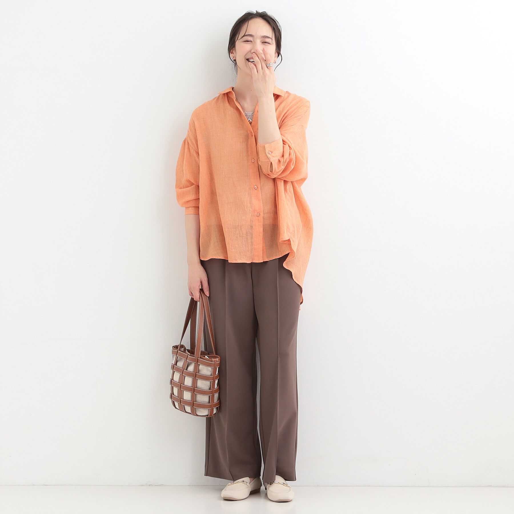 SHOO･LA･RUE「【体型カバー】こなれ感たっぷり やわらかゆるっとシアーシャツ」|シャツ・ブラウス|