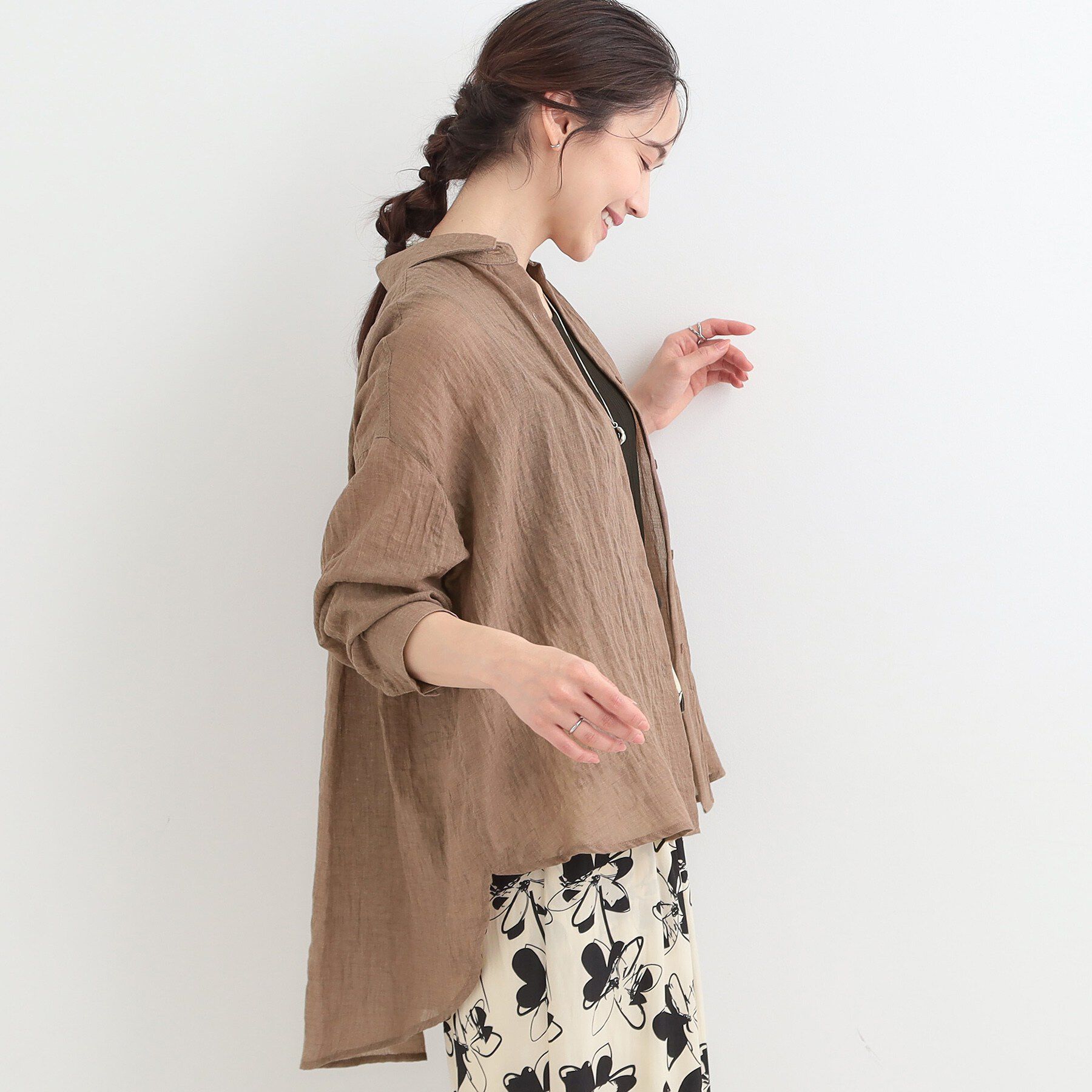 SHOO･LA･RUE「【体型カバー】こなれ感たっぷり やわらかゆるっとシアーシャツ」|シャツ・ブラウス|