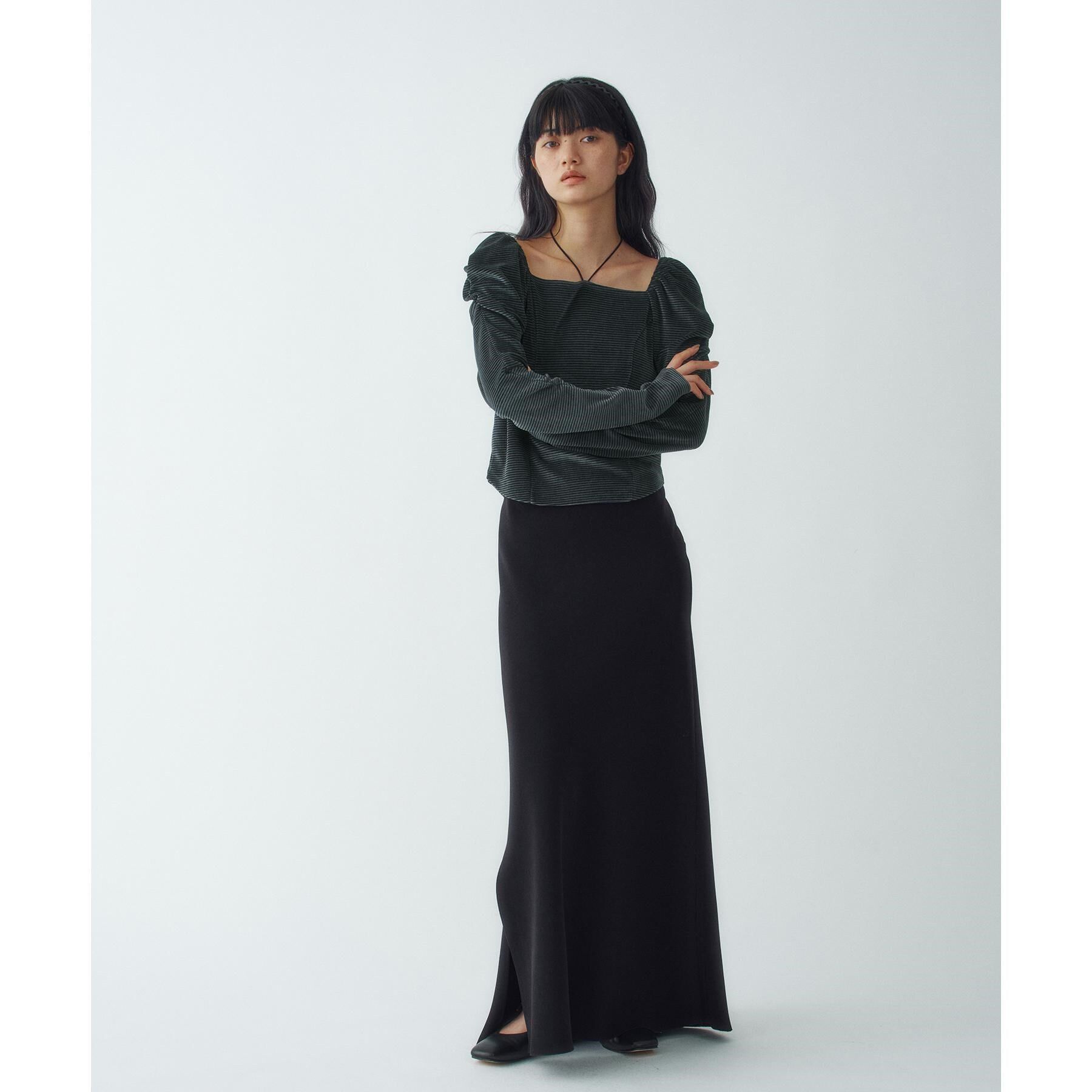 CODE A「【ReRe】easy－fit long skirt」|スカート|