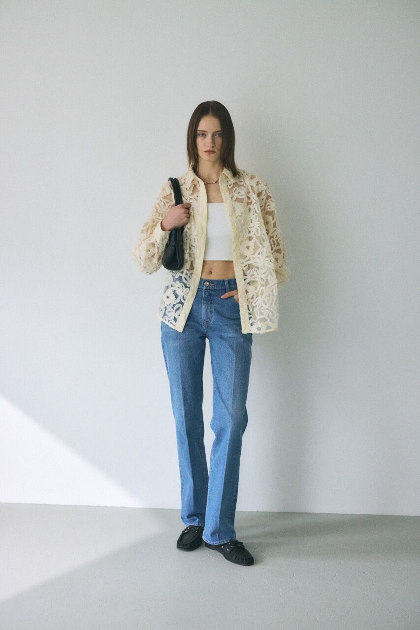 MOUSSY「MVS CENTER PRESS ストレートデニム」|デニム|