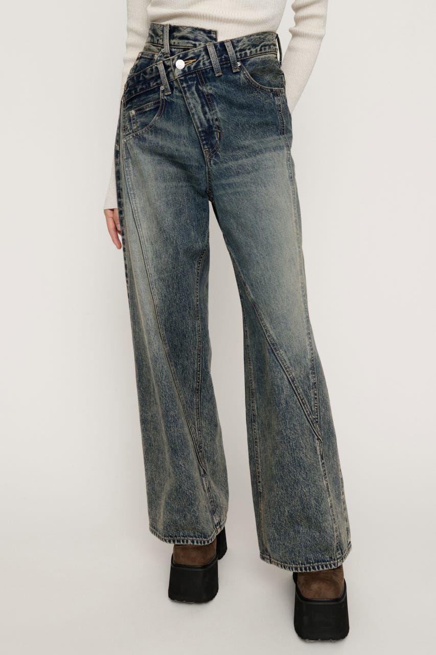 SLY「J／W SWITCHING STRAIGHT パンツ」|デニム|BLU