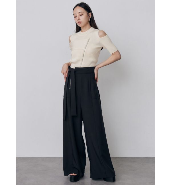 MURUA「ショルダーカットZIPハーフニット」|ニット・セーター|