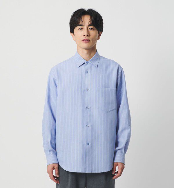 BEAUTY&YOUTH UNITED ARROWS「ライト リネンタッチ ストライプ レギュラー シャツ FORM TAPERD型」|シャツ・ブラウス|