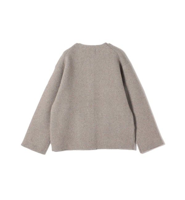 SHIPS for women「フォックス ブレンド ノーカラー ニット コート」|ノーカラーコート|
