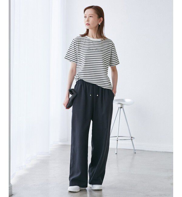 Rope&rsquo;Picnic「【UVカット・汗染み加工・接触冷感】手描き風ロゴプリントTシャツ」|Tシャツ・カットソー|