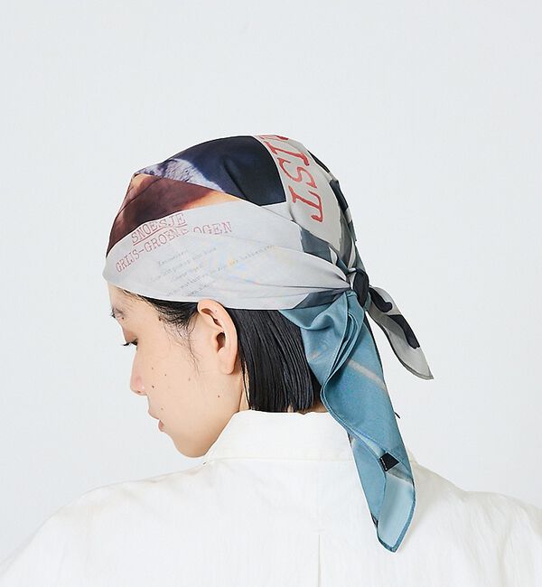 NOMINE「【LY】Postcard scarf　転写プリント 大判 スカーフ」|バンダナ・スカーフ|グリーン