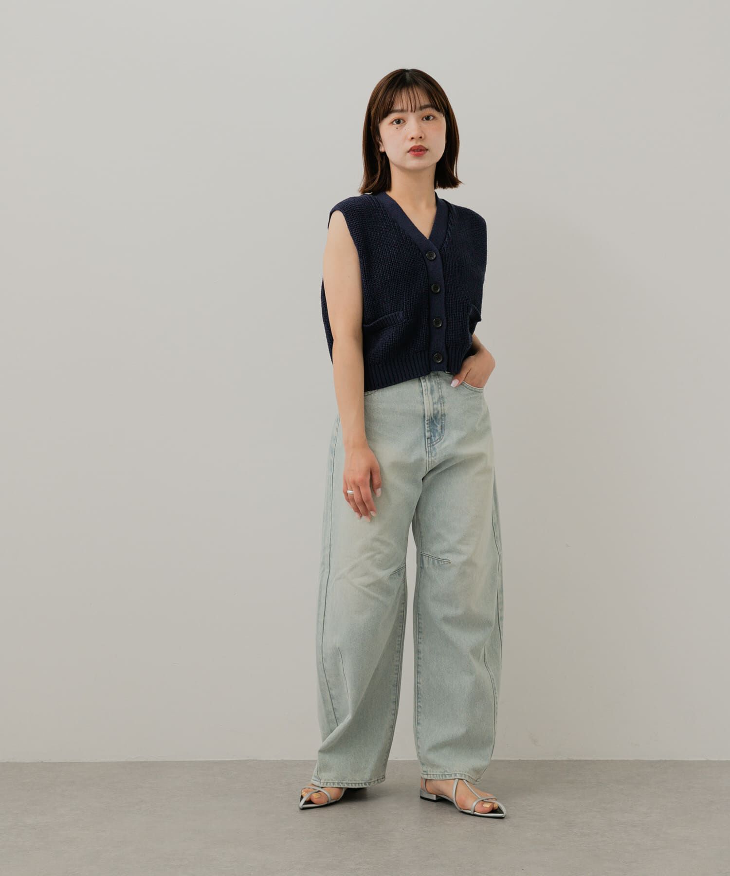 SENSE OF PLACE by URBAN RESEARCH「クロップドニットベスト」|ベスト・ジレ|
