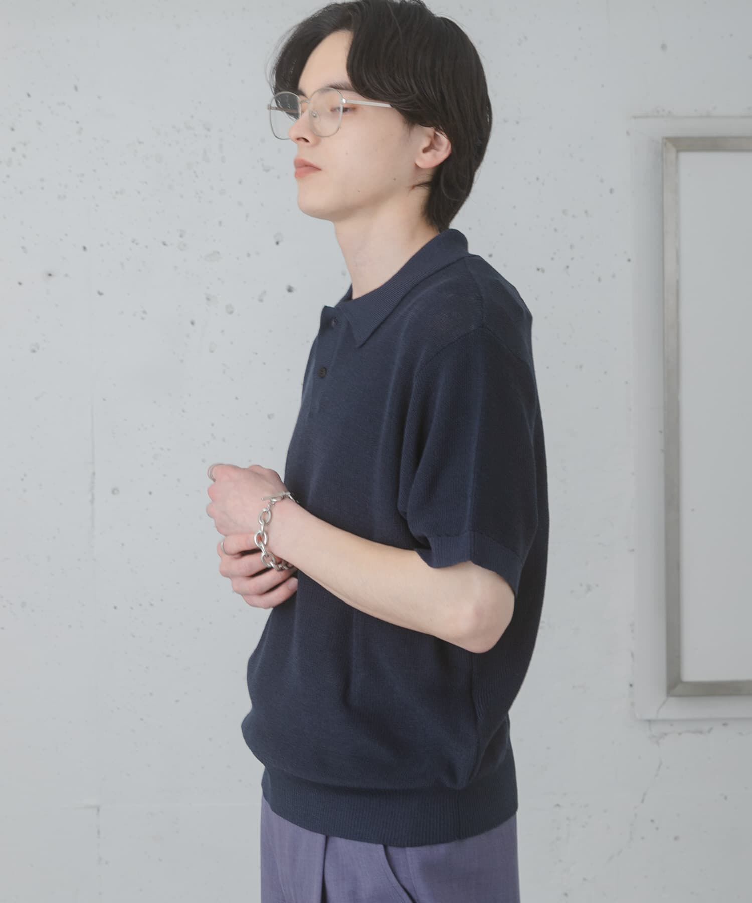 SENSE OF PLACE by URBAN RESEARCH「『洗濯可』エアリーメランジニットポロシャツ」|ニット・セーター|