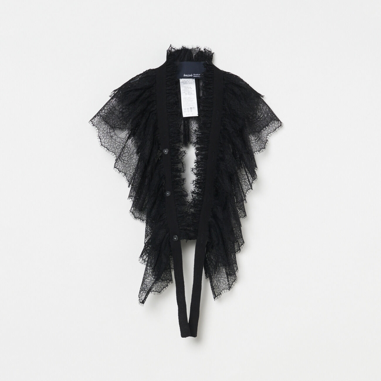  「boussole LACE COLLAR SCARF」|マフラー|ブラック