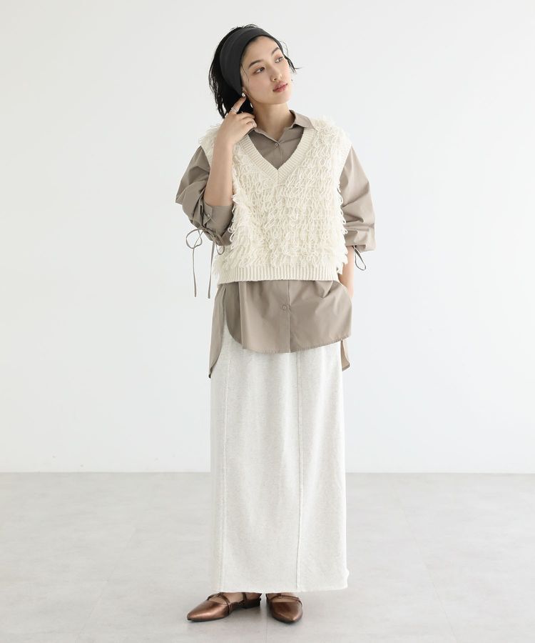 Green Parks「イージーケア袖シャーリングシャツ」|シャツ・ブラウス|