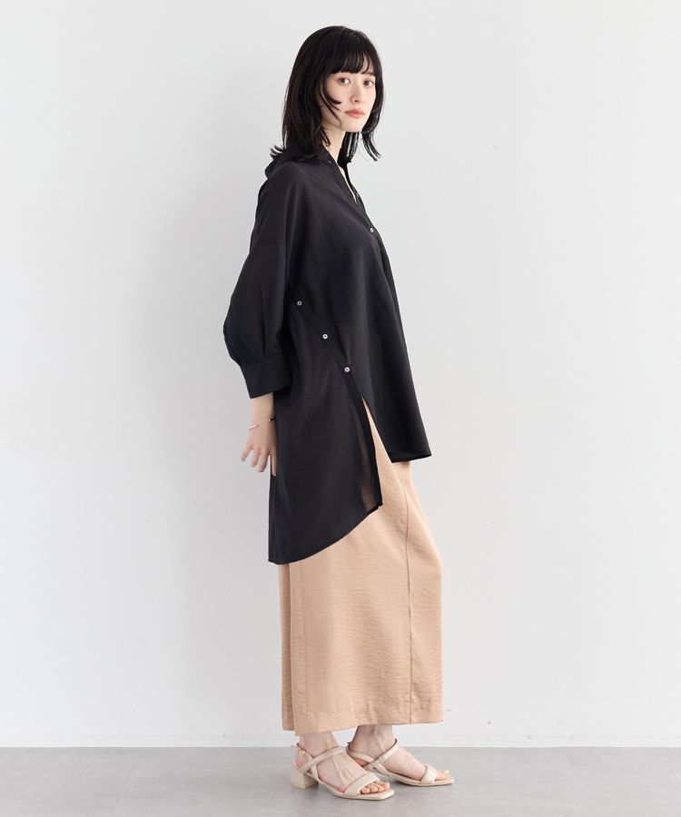 YECCA VECCA「シャイニーツイルナロースカート」|タイト|
