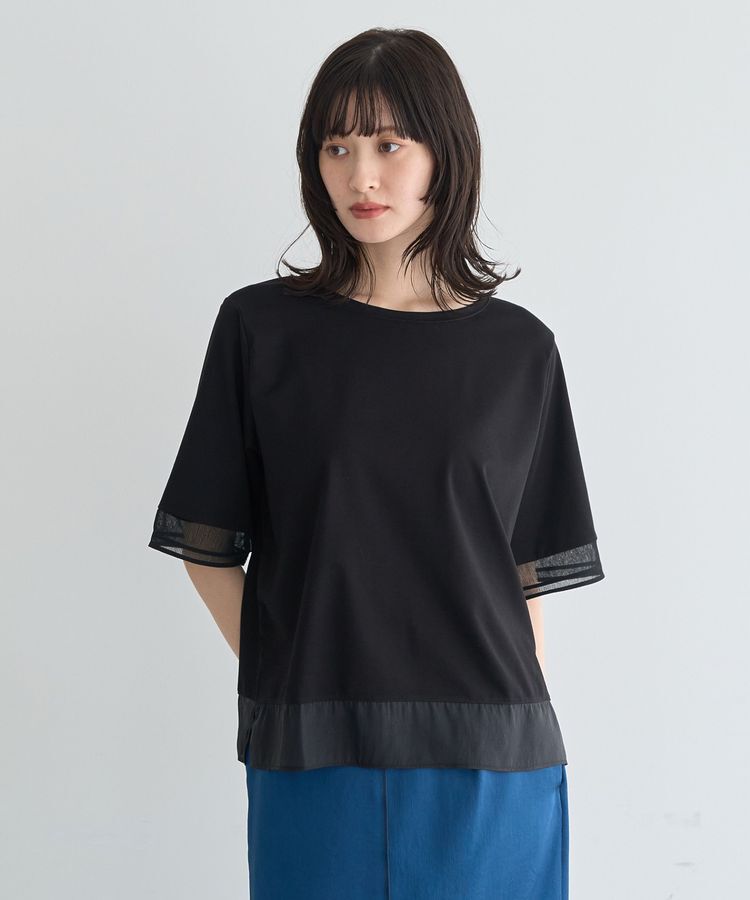 YECCA VECCA「シアーMIXプルオーバー」|Tシャツ・カットソー|