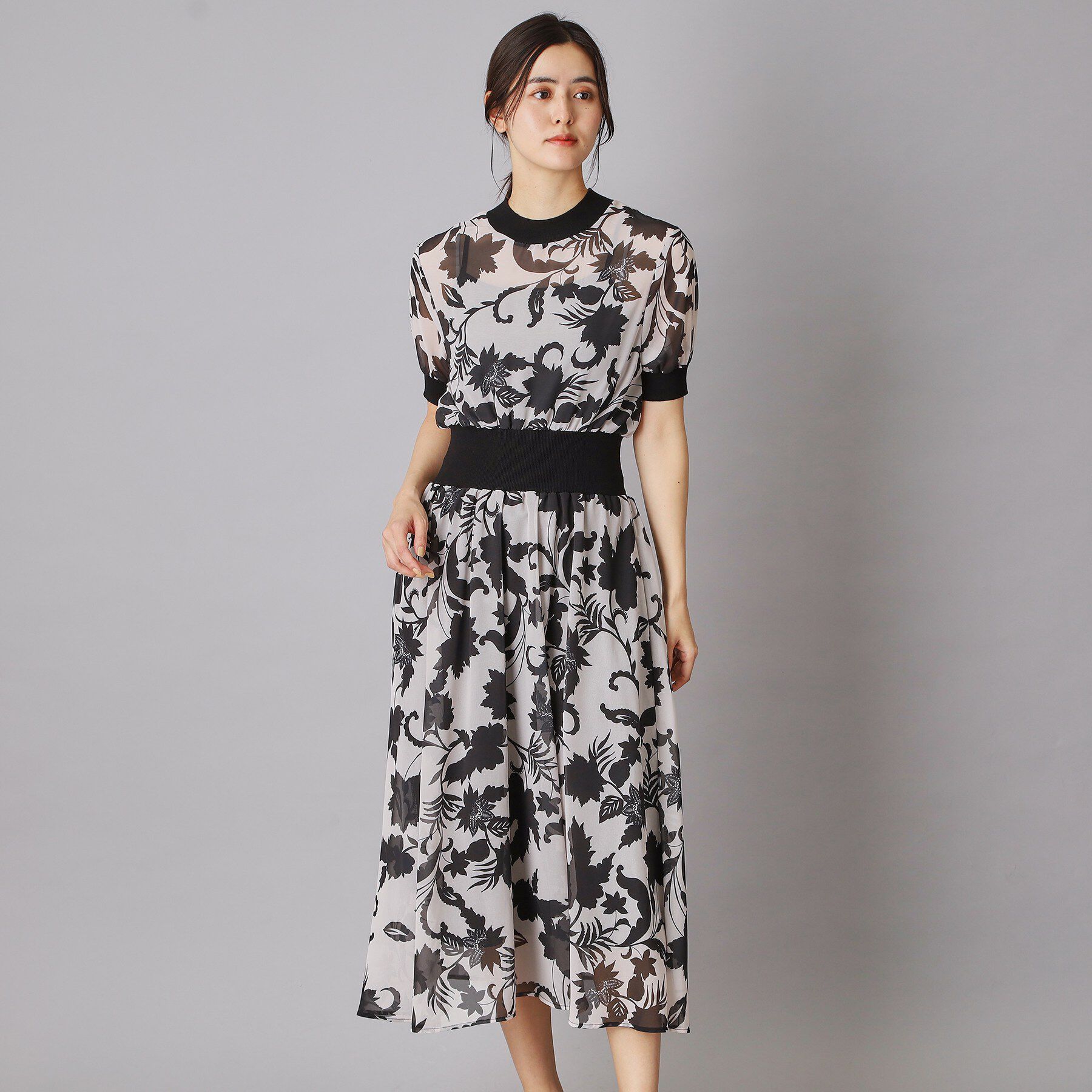 DRESSTERIOR「【otonaMUSE5月号掲載/ウォッシャブル】シアー ボタニカル ドレス」|ワンピース|