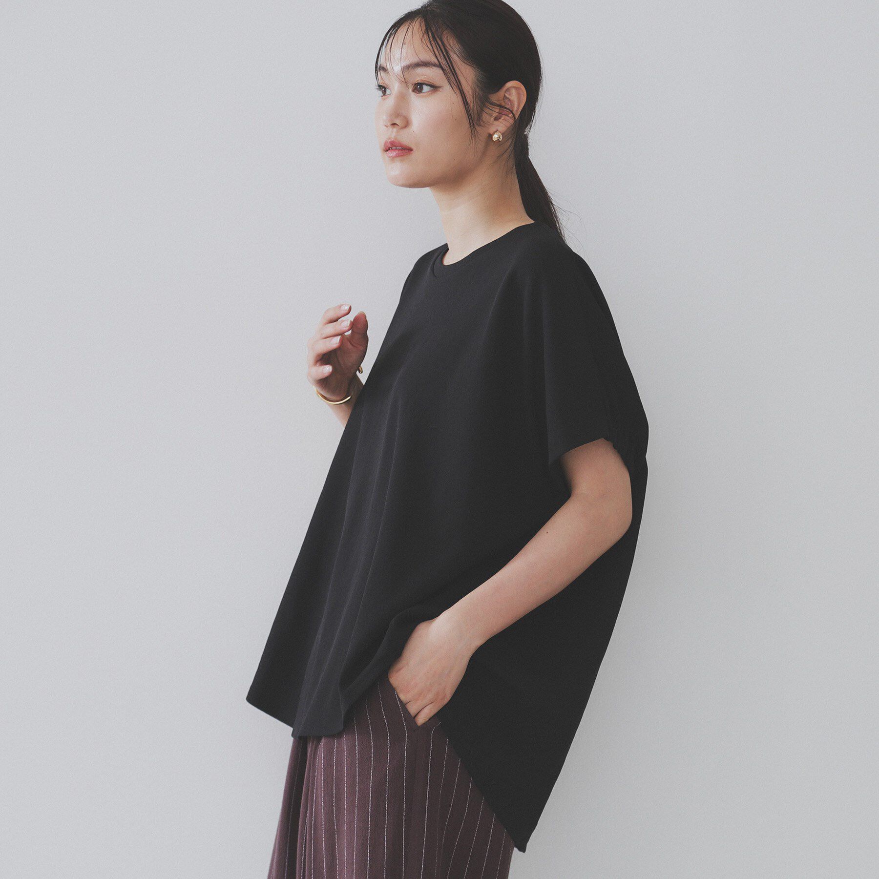 OPAQUE.CLIP「リラクシードルマンスリーブトップス【UV／吸水速乾／洗濯機洗い可】」|Tシャツ・カットソー|