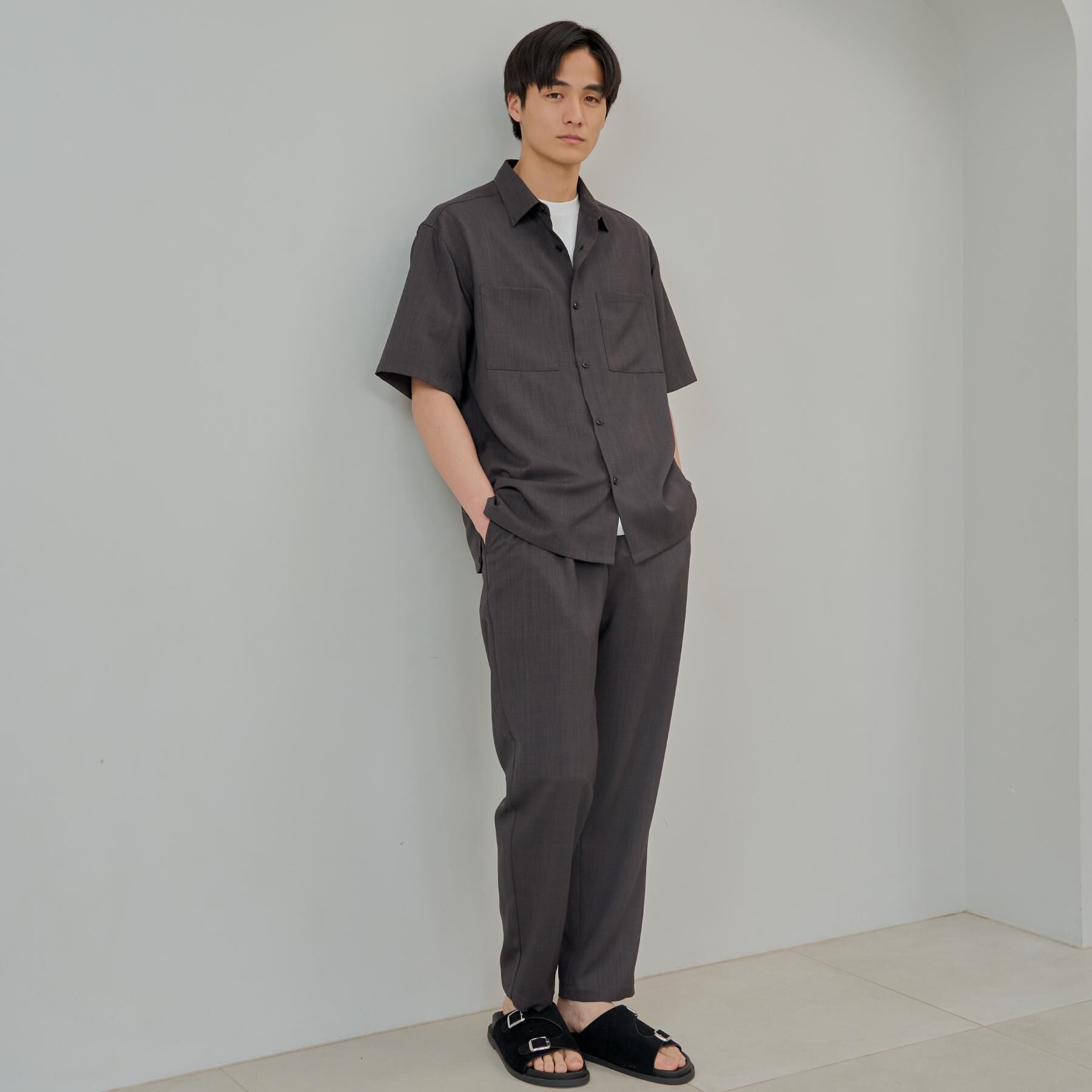 THE SHOP TK「ドライポリ 半袖シャツ　セットアップ可/吸水速乾/軽量/洗濯機OK」|シャツ・ブラウス|