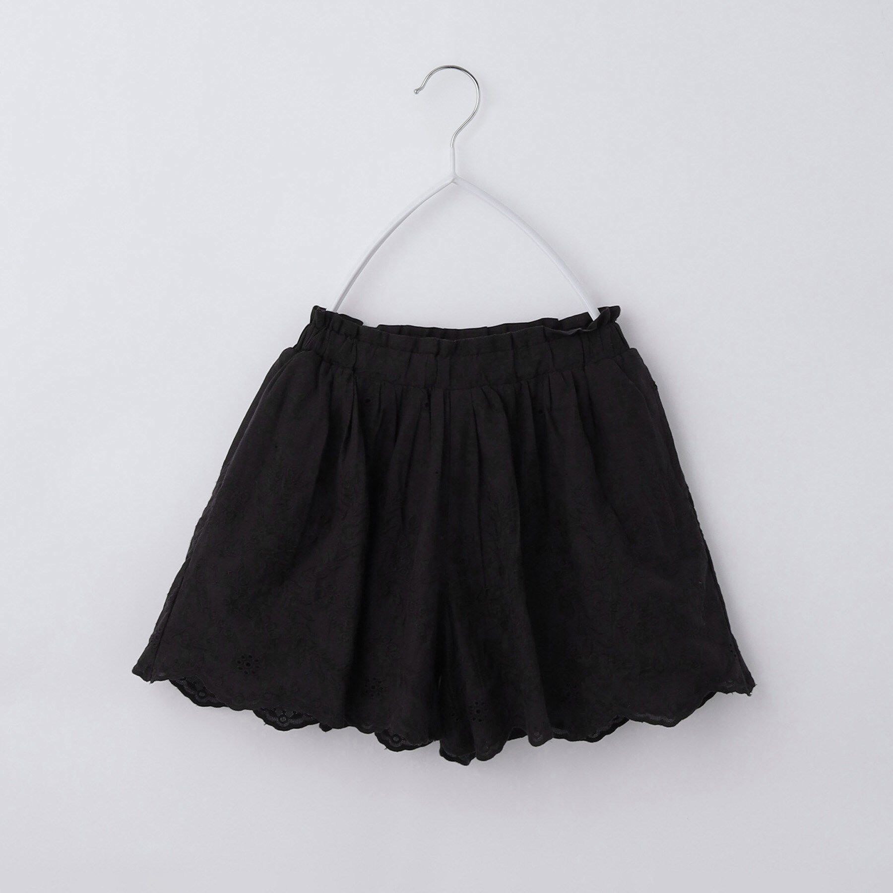 THE SHOP TK「【120-150】スカラップレースキュロットパンツ」|キュロット|ブラック(019)