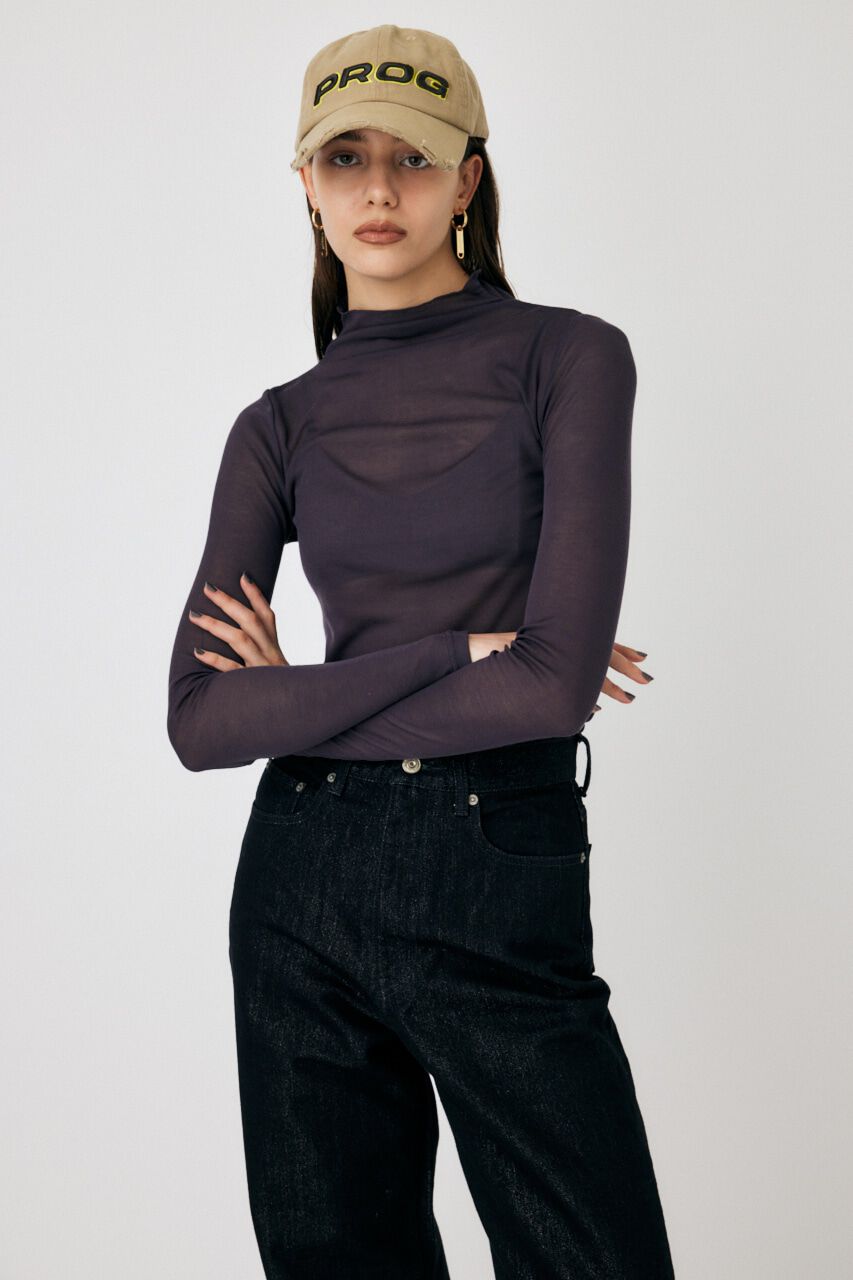 MOUSSY「LOOSE FIT HIGH NECK トップス」|Tシャツ・カットソー|C.GRY