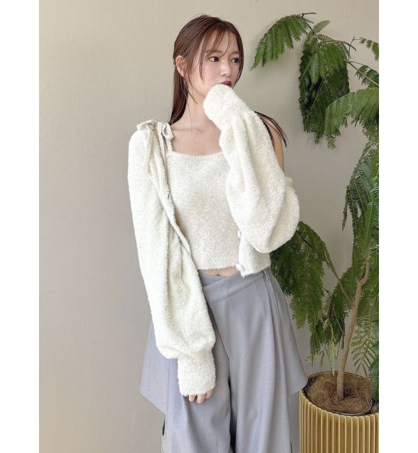 dazzlin「ミニシャギーラメニットカーデトップス」|カーディガン|