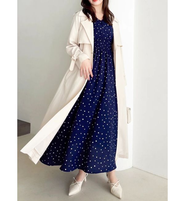 dazzlin「【WEB限定】ハートパターンシャーリングワンピース」|ワンピース|