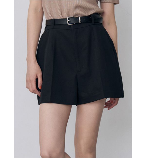 MURUA「タックショートパンツ【ベルト付】」|その他|ブラック