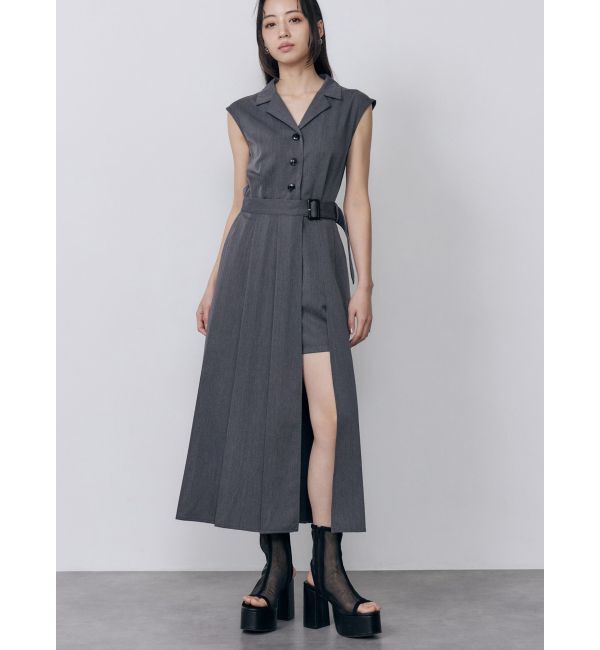 MURUA「マルチウェイローリングロンパース」|オールインワン|グレー