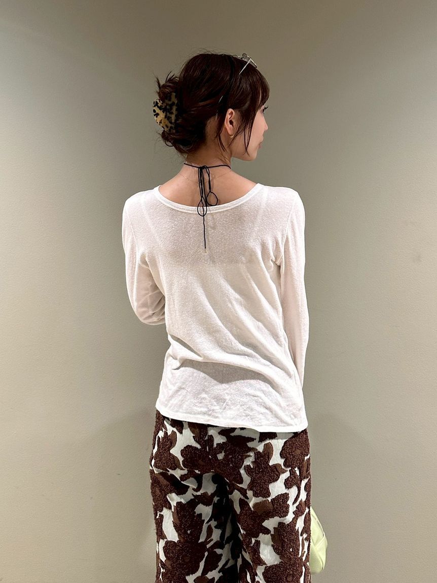 emmi atelier「【ONLINE限定カラーあり】2wayスラブ天竺カットソー」|Tシャツ・カットソー|