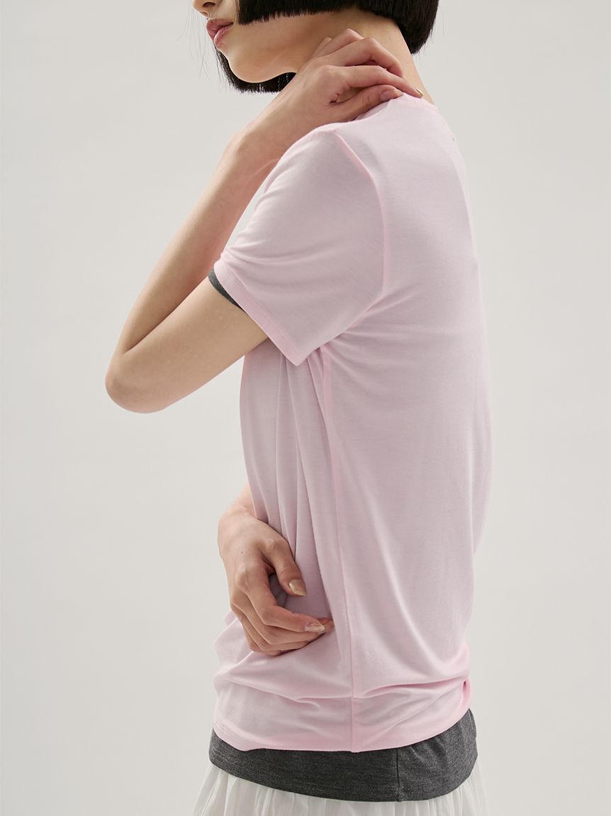 emmi atelier「バンブーショートスリーブカットソー」|Tシャツ・カットソー|