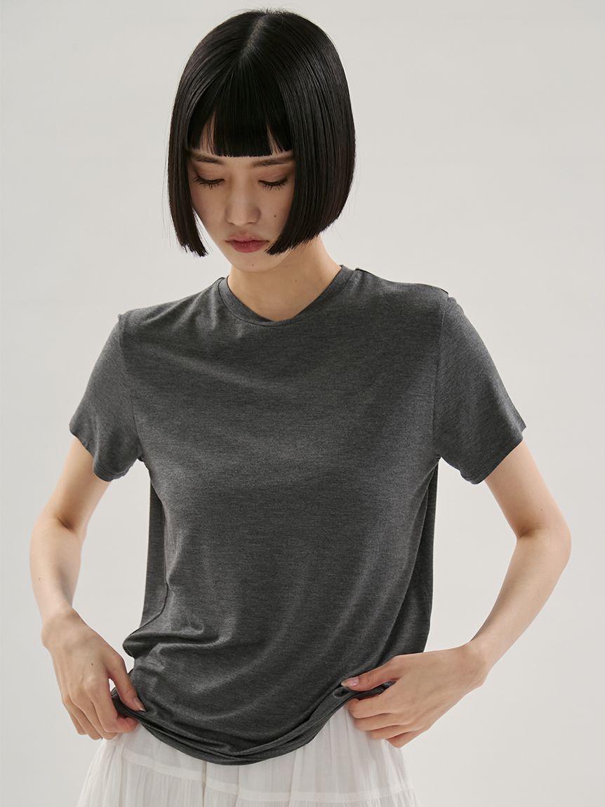 emmi atelier「バンブーショートスリーブカットソー」|Tシャツ・カットソー|DGRY