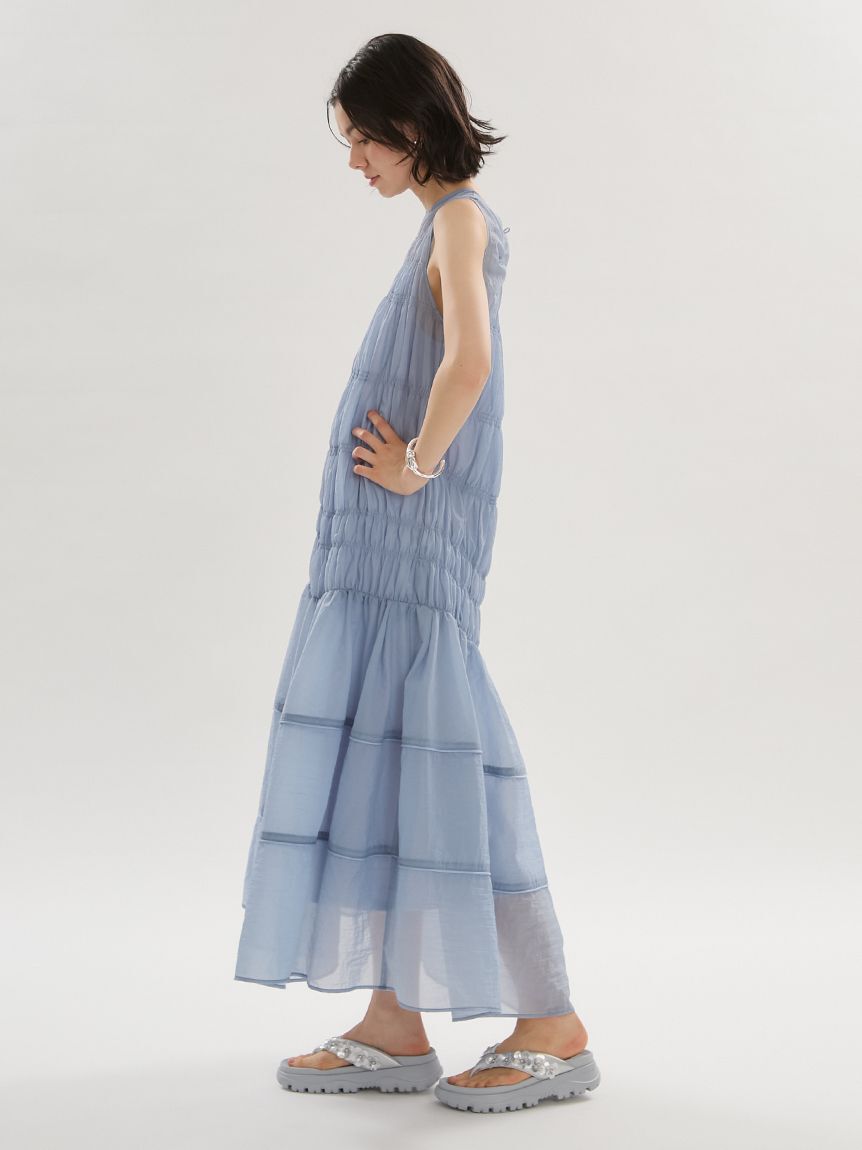 emmi atelier「シアーナイロンシャーリングワンピース【セットアップ対応】/ウォッシャブル/接触冷感」|ワンピース|