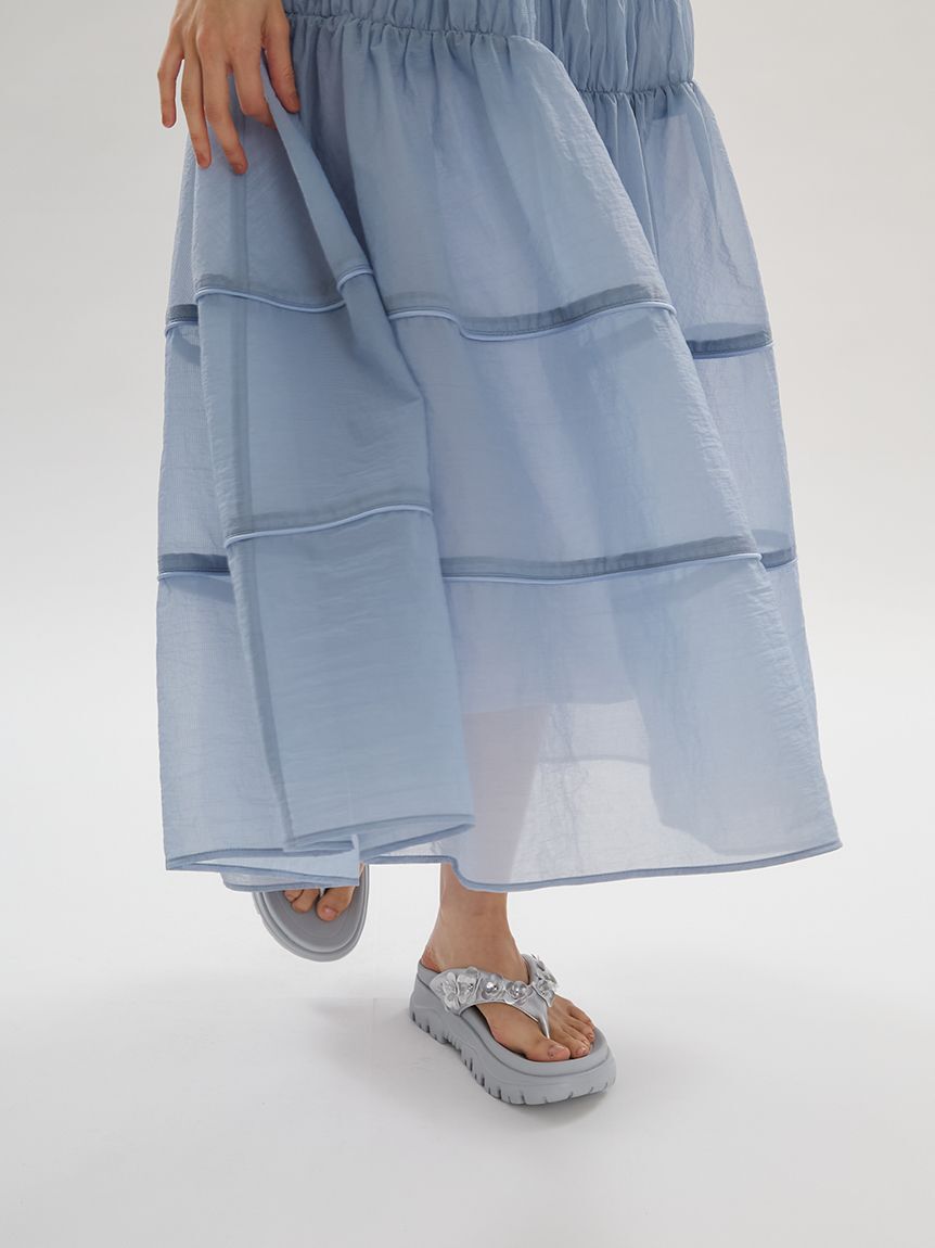 emmi atelier「シアーナイロンシャーリングワンピース【セットアップ対応】/ウォッシャブル/接触冷感」|ワンピース|