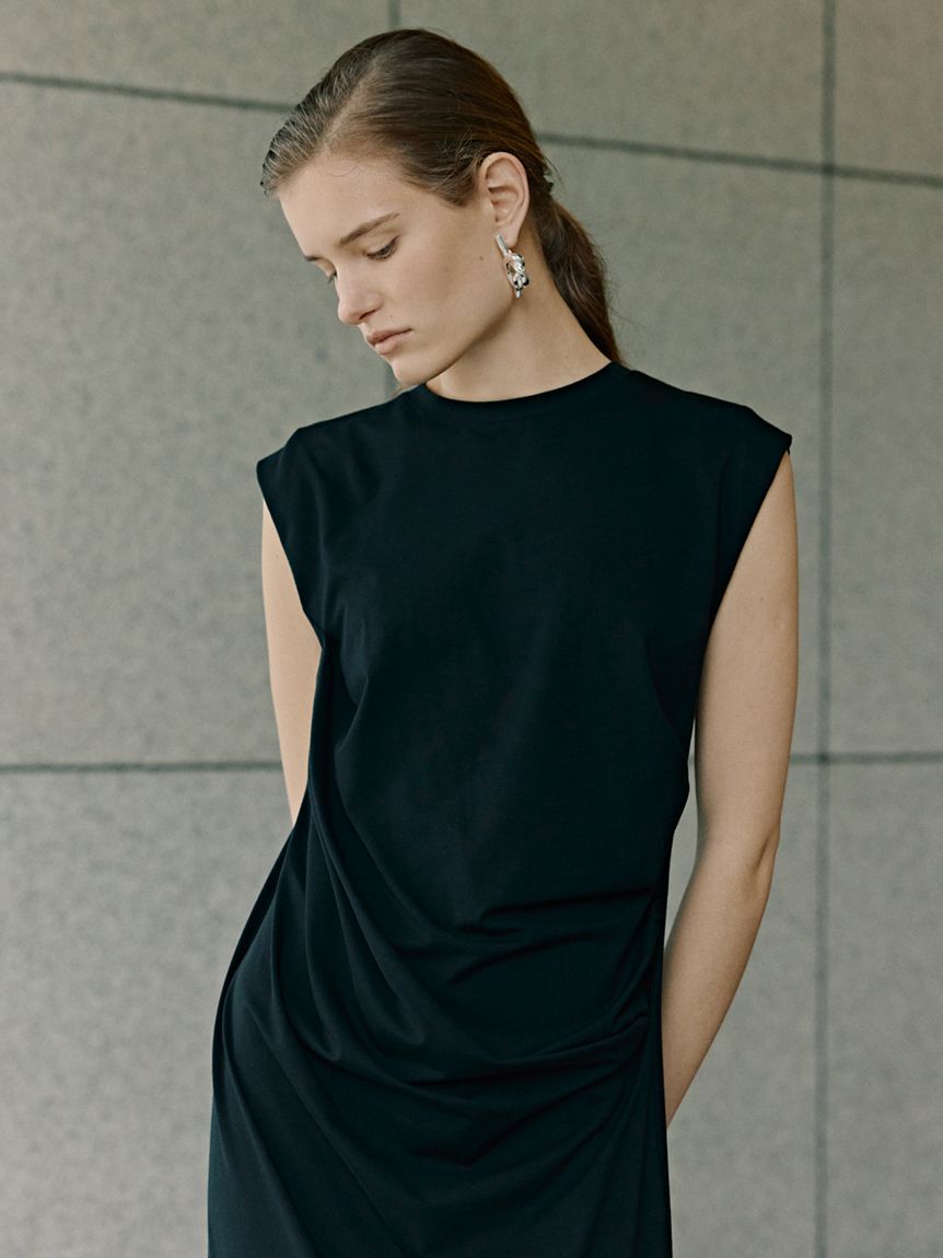 emmi atelier「【ICEDFABRIC＋(R)】ドレープカットソーワンピース/接触冷感」|ワンピース|