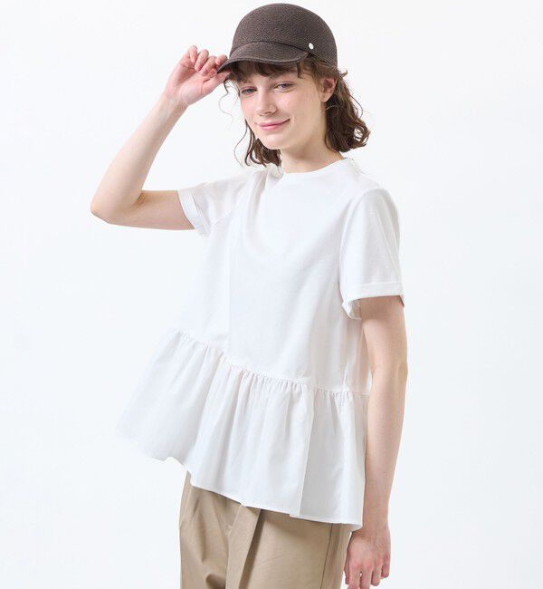MACKINTOSH PHILOSOPHY「ペプラムコンビカットソー」|Tシャツ・カットソー|オフホワイト
