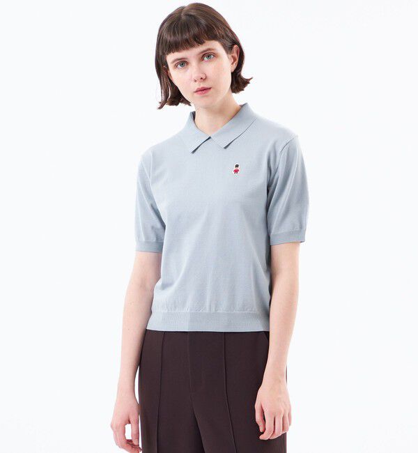 MACKINTOSH PHILOSOPHY「【WEB&一部店舗限定】バッキンガムベア ポロカラーニット」|ニット・セーター|ブルー