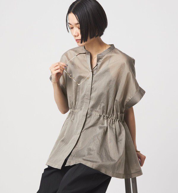 UNITED ARROWS green label relaxing「【結論シリーズ】ギャザーハイウエストブラウス［size SHORTあり］」|シャツ・ブラウス|