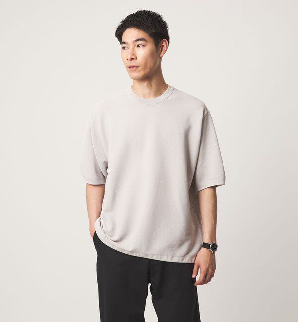 UNITED ARROWS green label relaxing「ガーター ドローコード 半袖 クルーネック ニット -ウォッシャブル・UVカット・遮熱-」|Tシャツ・カットソー|